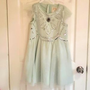 Disney Mint Green Sequin Kids Dress